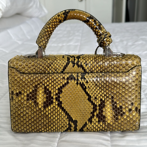STALVEY snakeskin python top handle handbag - Picture 2 of 8